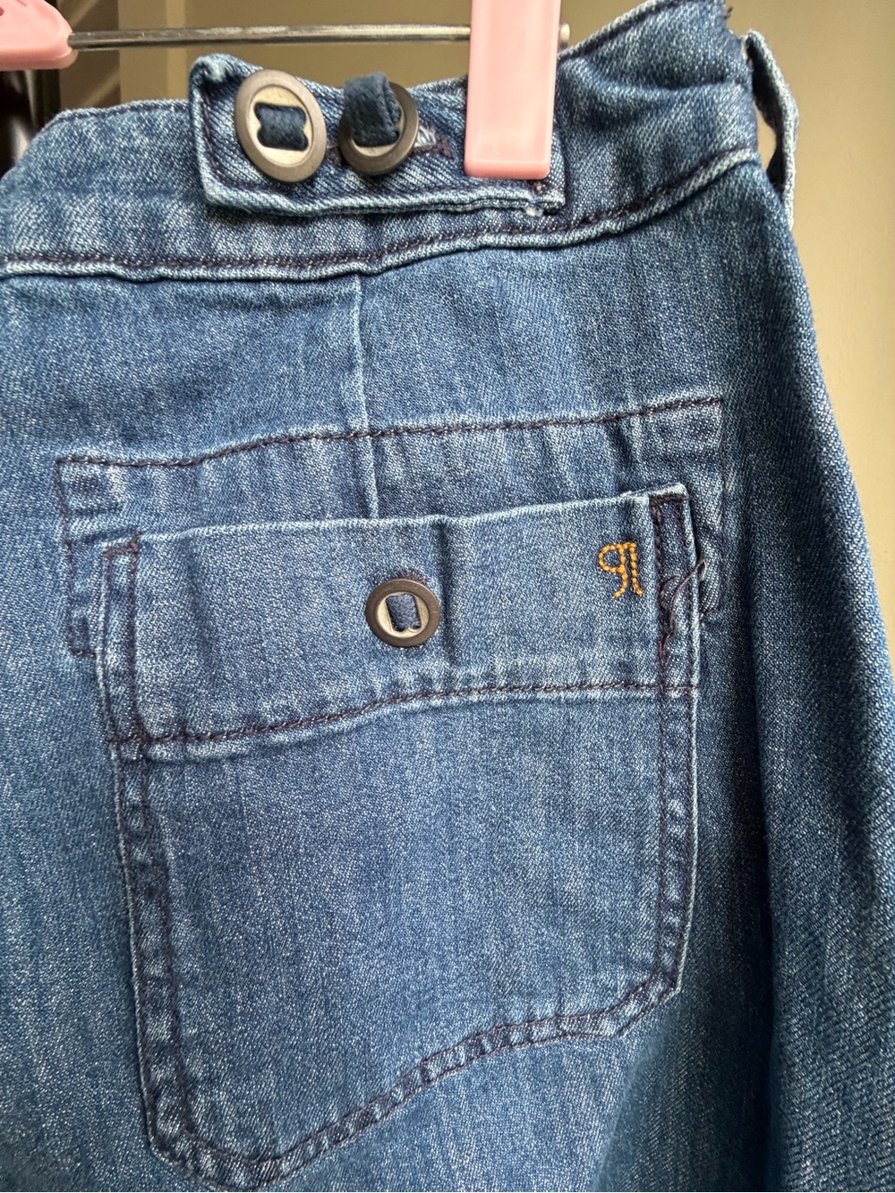 Pilcro Wide-Leg Denim Skirt-Style Jeans in Light Blue - Picture 3 of 9